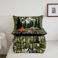 thumbnail image 5 of Catabedysis Rustic Camo Camping Full Size Comforter Sets,Vintage Camouflage Print Bedding Comforter Set For Boys,Green,Black Reversible,3 Pieces,1 Comforter and 2 Pillowcases, 5 of 7