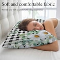 thumbnail image 5 of Spring Floral Pillow Covers, Linen Long Throw Pillow Case, Daisy Eucalyptus Leaves Black White Plaid Holiday Pillow Protector Decorative Cushion Cover for Living Room/Bedroom 12" x 20", 5 of 8