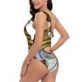 thumbnail image 4 of Honeii Fishing Gnome Fisherman for women's one-piece swimsuit featuring a chic one-shoulder design experience elegance and style in the water-XX-Large, 4 of 6