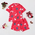 thumbnail image 5 of MEZZALL Kids Outfit Sets Santa Claus Girls Short Sleeve Shirts Shorts And Printed Robe All Seasons Comfortable Sleep Soft Clothing Sets, 5 of 9