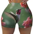 thumbnail image 2 of Pofeuu Humming Bird 1 Print Workout Shorts for Women Scrunch Butt Lifting High Waisted Yoga Gym Seamless Booty Biker Shorts-XX-Large, 2 of 8
