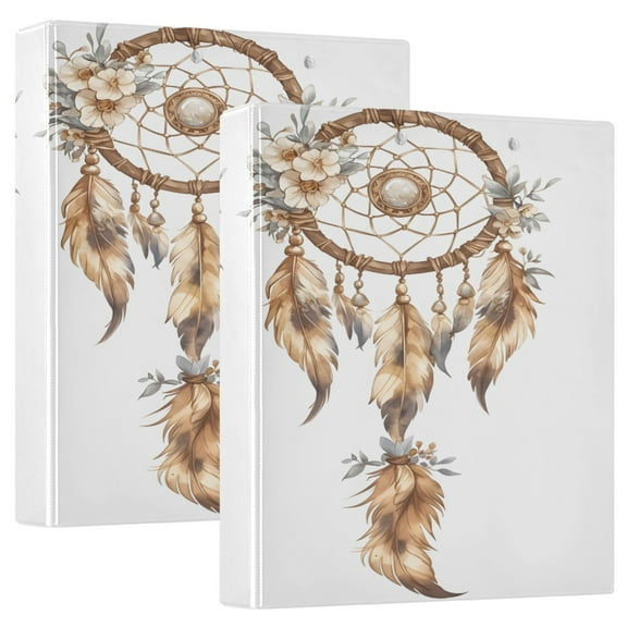 joogoo Dream Catcher Hardcover 3 Ring Binder 1.5" Round Rings Interior Pockets Binders Organizer 2 Pack