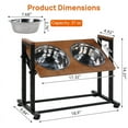 thumbnail image 2 of Walnest Elevated Dog Bowls Stand with 2 Stainless Steel Dishes&Non-Slip Feet,Adjustable Raised Cat Dog Bowl Stand Feeder Dog Food and Water Bowls for Medium/Large Dogs Cats and Pet,Walnut, 2 of 9