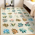 thumbnail image 4 of Wellber Area Rug Soft Vintage Floral Rugs Non Slip Carpet for Bedroom Living Room Home Deocr,4'x6',Beige, 4 of 6