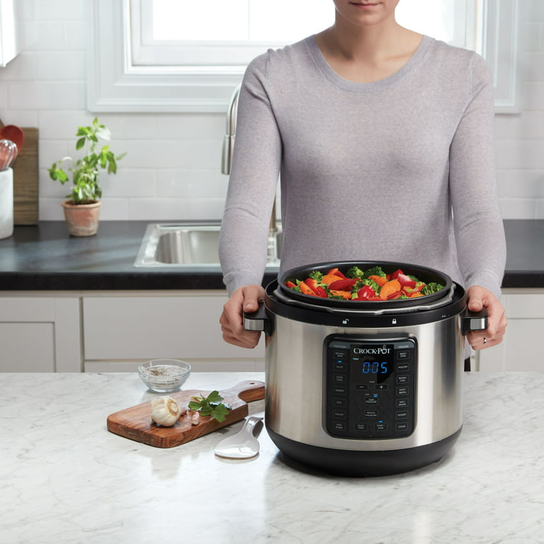Crock-pot 8-Quart Multi-Use XL Express Crock Programmable Slow Cooker with  Manual Pressure, Boil & Simmer with Extra Sealing Gasket, Stainless Steel