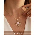 thumbnail image 3 of Yndra 18k Gold Plated Heart Necklace for Women,S925 Sterling Silver October Pink Tourmaline Birthstone Crown Pendant Necklace,Jewelry Gift for Her Wife Mom Girlfriend,Birthday Mother’s Day Gift, 3 of 11