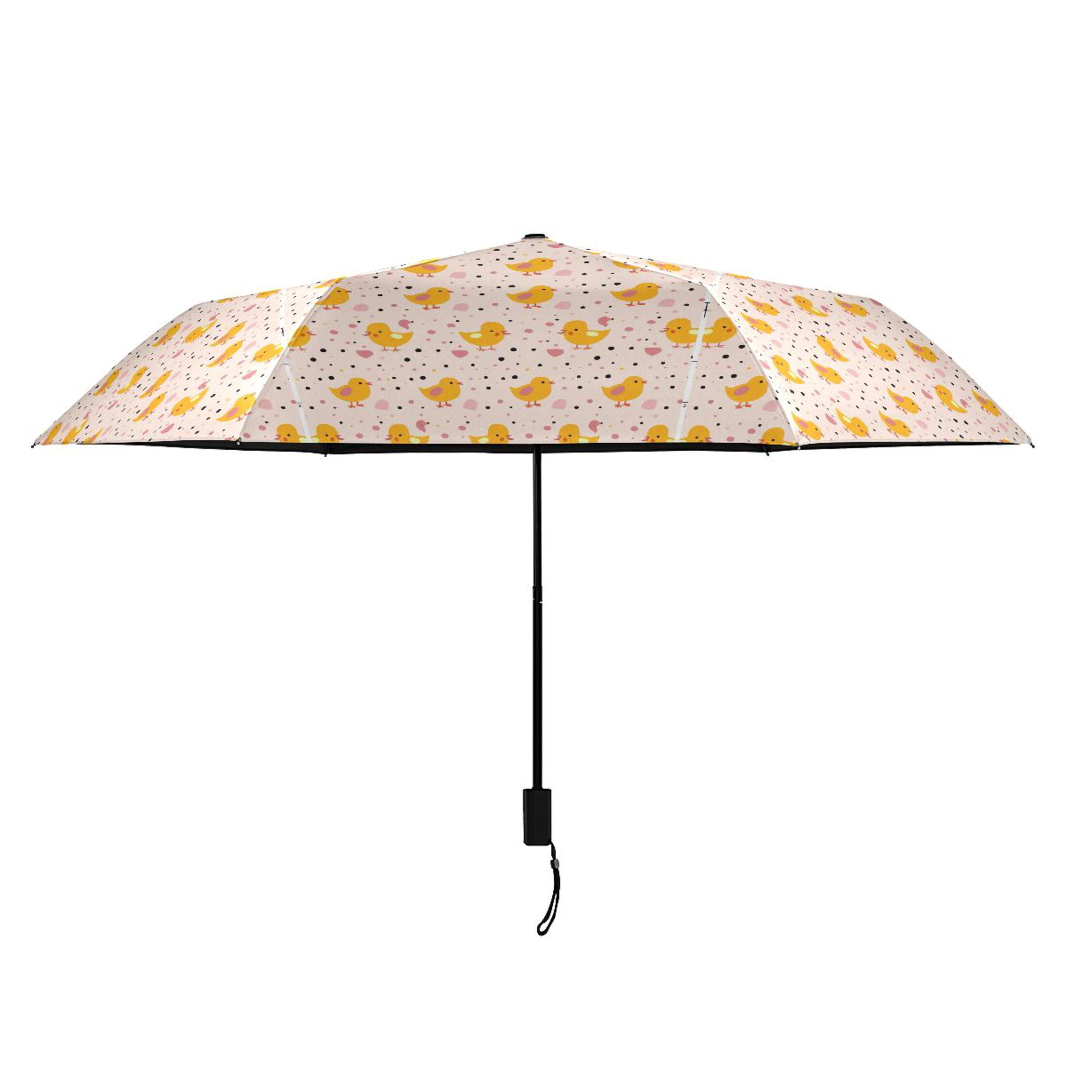 Adorable Baby Ducks Compact Sun Umbrella Windproof Travel Umbrellas for Rain Strong Portable UV Protection