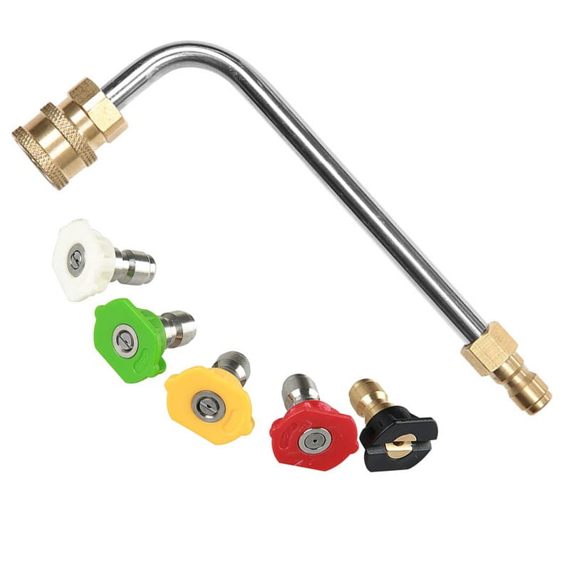 17CM High Pressure Washer 90 Degree Extension Lance Wand +5 Spray Nozzle Tips