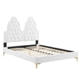 thumbnail image 3 of Modway Alexandria Tufted Performance Velvet King Platform Bed in White, 3 of 10
