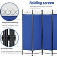 thumbnail image 4 of LINJH 4 Panel Room Divider, 5.6FT Folding Portable Privacy Divider Metal Frame & Fabric Screen Freestanding Partition Screen for Bedroom Meeting Room Office,Blue, 4 of 8