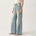 thumbnail image 5 of PBFRDSJ Women's Stretch Straight Denim Pants High Waisted Wide Leg Boyfriend Jeans Soft Casual Tummy Control Trousers with Pockets, 5 of 8
