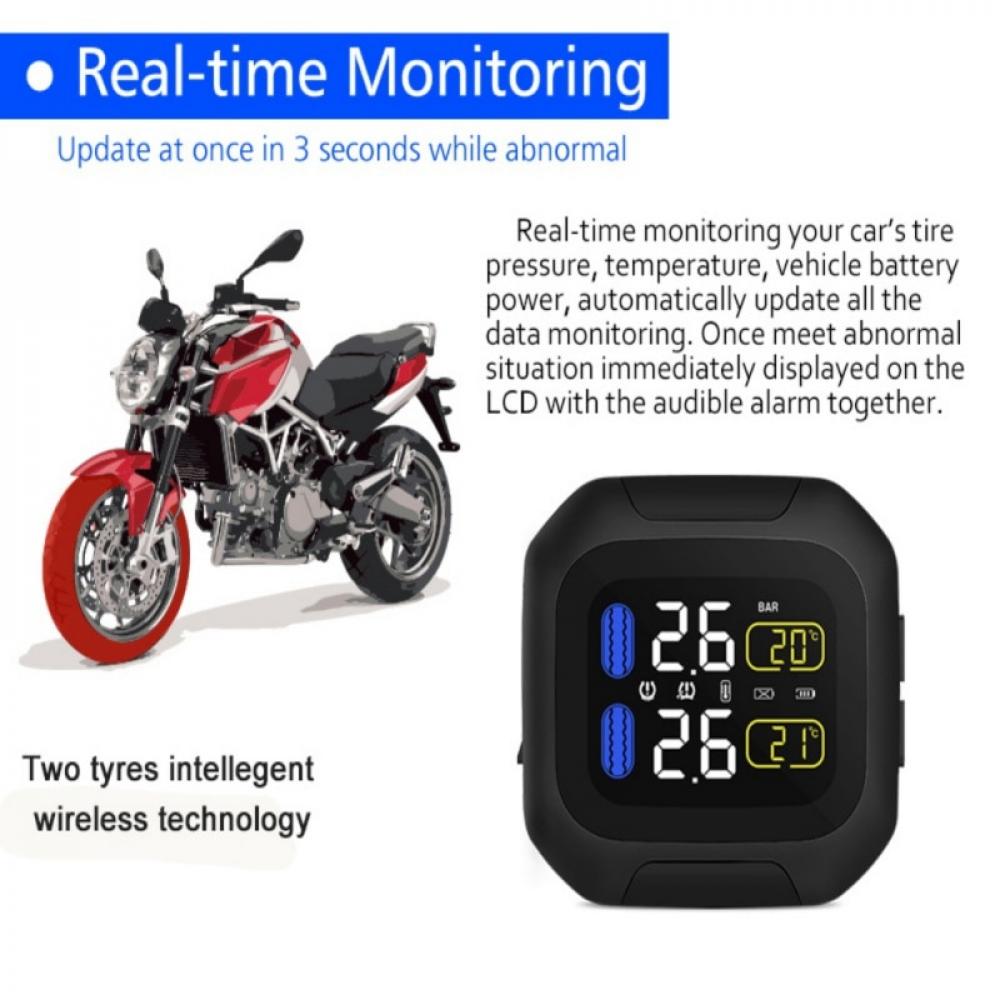 Sensors Motorcycle TPMS Wireless Tire Pressure Temperature Monitoring System
