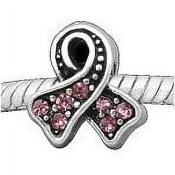 Buckets of Beads Stones Breast Cancer Awareness Charm Bead, Rose