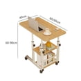 thumbnail image 4 of Ourlova Couleur Noyer 60 x 40 cm - Table en C à Hauteur Réglable avec Roues - Table d'Appoint Mobile pour Collation avec Planche à Dessin Inclinable - Canapé, Table de Chevet, Support pour Portable, Plateau Télé en Forme de C avec Étagères de Rangement, 4 of 6