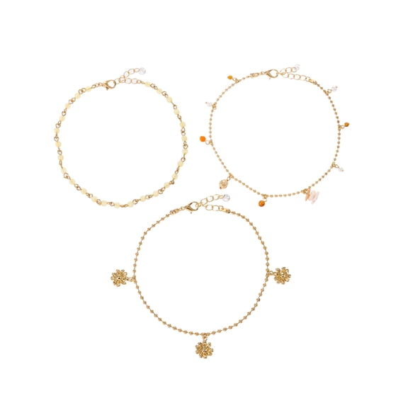 No Boundaries 3 Piece Multicolor Anklet Set