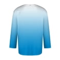 thumbnail image 3 of WTOBBY Men's Printed Round Neck 3/4 Sleeve T-Shirt Gradient Design, Lightweight and Comfortable, Casual Top for Summer and Early Fall Wear,Blue M, 3 of 4