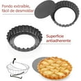 thumbnail image 3 of 6 Pack Tart Tins with Loose Base, 4 inch Removable Bottom Non Stick Round Carbon Steel Black Pans Quiche Set for Cheesecakes Pie Pizza Pan, 3 of 9