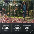 thumbnail image 3 of Open Box Greenworks 80V 200 MPH at 800CFM Cordless Battery Leaf Blower Set with 4Ah Battery & Charger, 3 of 12