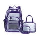 thumbnail image 5 of Mochila escolar transparente de PVC con correa ajustable, bolsa para bolígrafos, bolso de mano, mochilas escolares púrpura, 5 of 9