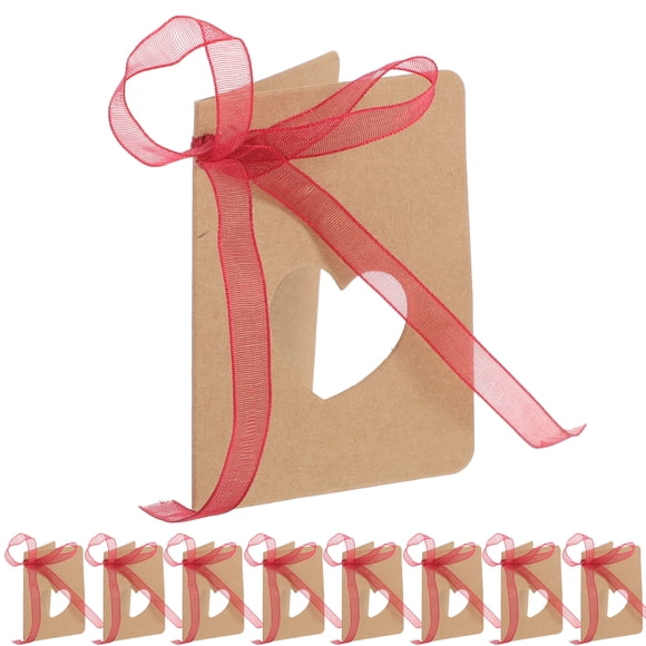 Miangastore 50pcs Tag Paper Tag with Red Rope Shape Lable for Wedding Birthday Decoration