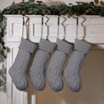 thumbnail image 2 of harmtty Christmas Stocking Decor Knitted Christmas Stocking 1pc Christmas Knitted Stocking Handmade Reusable Xmas Tree Hanging Gift Bag Sock Pendant Holiday Silver Gray, 2 of 8