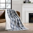 thumbnail image 2 of Eddie Bauer Nordic Plaid Midnight Fleece Throw Blanket, 70" X 50", 2 of 4