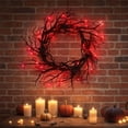 thumbnail image 7 of Light Up Halloween Wreath for Front Door, Spooky Glowing Garland with LED Lights, Decorative Fall Wreath for Home Wall Entryway, Seasonal Halloween Decorations Indoor Outdoor, 7 of 7