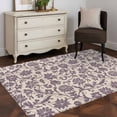thumbnail image 3 of Area Rugs 2.7'x5', Purple Floral Carpet for Living Room Bedroom Dining Room, Spring Plants Flowers Vintage Rustic Throw Kitchen Rugs Non Slip Washable Rectangle Indoor Outdoor Rugs, 3 of 8