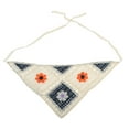 thumbnail image 4 of Ofertas Únicas 2 Pcs Bandana Triangular Pequeñas Flores Turbante de Punto Ganchillo Bufanda para el Cabello para Mujeres Beige Negro, 4 of 5