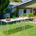 thumbnail image 2 of Costway 2PCS Folding Tables 8FT Height Adjustable Aluminum Picnic Table w/ Carrying Handle, 2 of 8