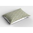 thumbnail image 2 of Ambesonne Daffodil Pillow Sham 2 Pack, Flowers Bloom Repetition, 26"x20", Sage Green Cream, 2 of 3