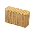 thumbnail image 3 of CoudarTitie Faux Rattan Storage Basket, Sundries Container, Rectangular with Double Handles, S yellow, 3 of 9