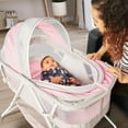 Dream On Me, Karley Baby Movable Pink & Grey, Quick Fold, Easy Carry, Large Storage