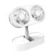 thumbnail image 1 of Ventilador de escritorio doble, portátil y recargable para viajes y hogar. blanco, 1 of 9
