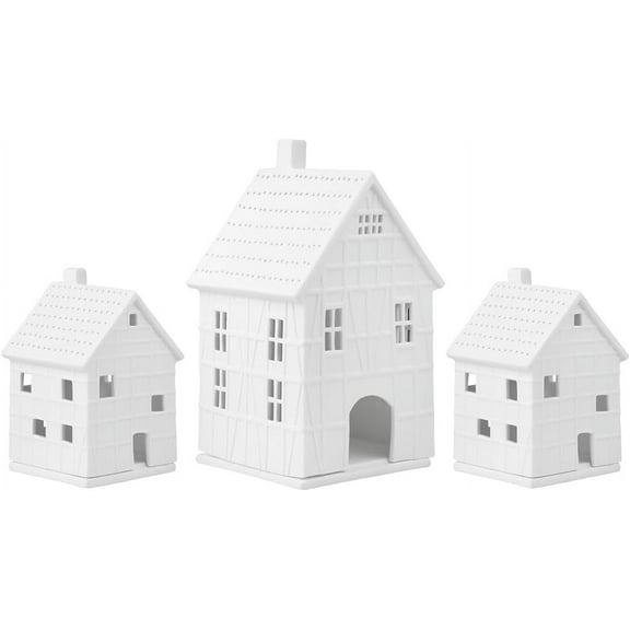 Porcelain Village House Set - Half Timbered Houses - 3 Pieces