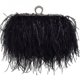 thumbnail image 1 of Bolso de mano de noche con plumas para mujer, bolso bandolera con 2 cadenas extraíbles, 1 of 2