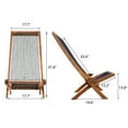 thumbnail image 6 of Hassch Leisure Adirondack Lounger Chair, Folding Wooden Chair with Cotton Rope Backrest, 6 of 10