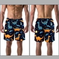 thumbnail image 3 of luoweisi Men's Beach Shorts Quick Dry Swim Trunks with Mesh Lining Cartoon Dinosaur L, 3 of 5