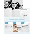 thumbnail image 5 of No Hook Cloth Fabric Shower Curtain with Snap in Liner, Black Morocco Waterproof Shower Curtains Set with See Through Top Window, Boho Modern Minimalist Abstract Geometric Bath Curtains 66"x72", 5 of 6