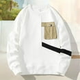 thumbnail image 2 of uikmnh Men's Sweatshirts Men's Long Sleeve Colour Block Casual Style Crew Neck Hoodless Sweatshirt Sweatshirt for Men Size:M, 2 of 3
