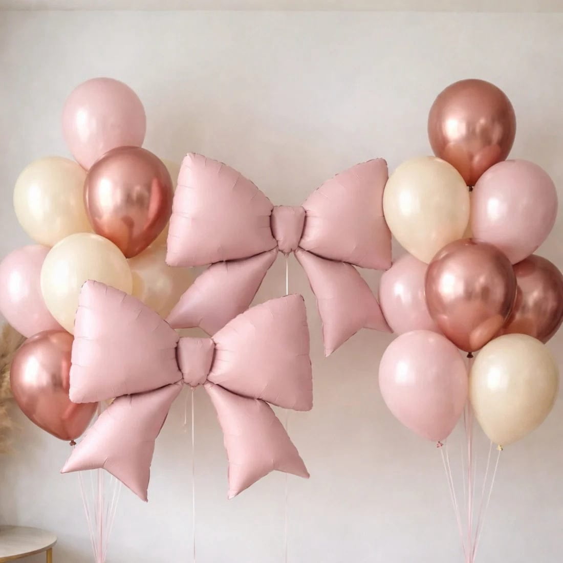 10 Blush 29x27 in Matte Giant Bow Mylar Foil Balloons Wedding Party Event Decorations
