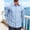 (Casual 63)Sky Blue, variant on Mens Fashion Shirt Solid Color Blouse Casual Long Sleeve Summer Turndown Collar Button-Up Cardigan Pocket Tops Tees