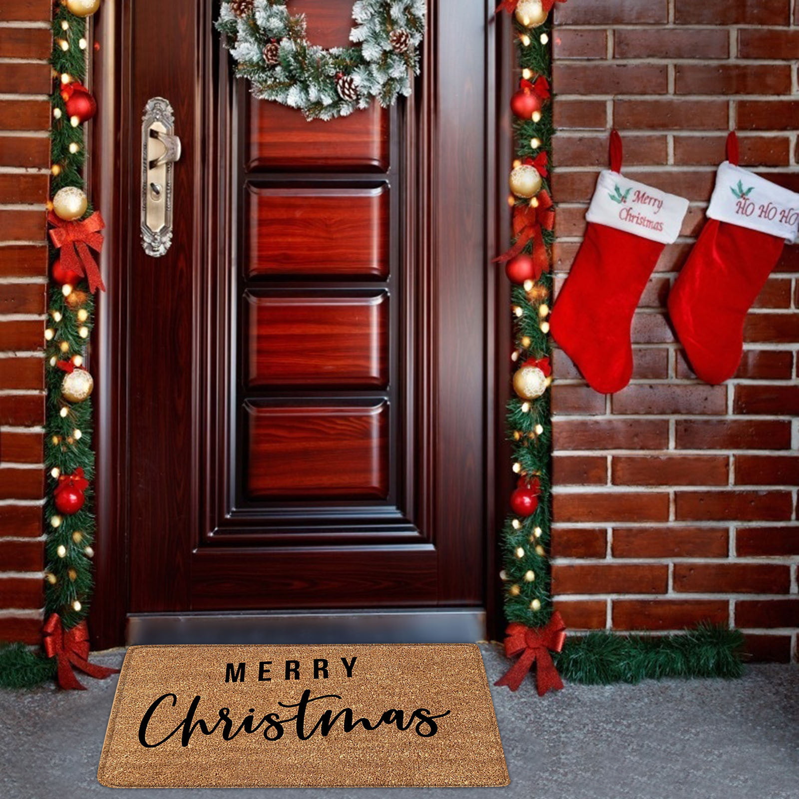 Merry Christmas Welcome Mat Vinyl Christmas Doormat Small -  in 2023   Front door christmas decorations, Christmas door decorations, Front porch  christmas decor