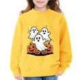 thumbnail image 3 of Girls Halloween Pumpkin Ghost Sweatshirts Oversized Cute Cotton Sweater.Teen Kids Long Sleeve Crew Neck Pullover Tops Trendy Casual Comfortable Ribbed Cuffs Hoodies, 3 of 7