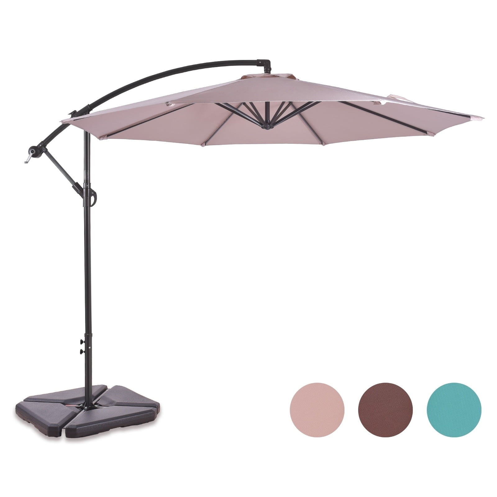 Weller 10 Ft Offset Cantilever Hanging Patio Umbrella Walmart Com Walmart Com
