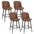 thumbnail image 1 of Costway 27 Inch Swivel Bar Stool Set of 4 with Padded Seat Metal Legs & Footrest, 1 of 8