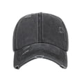 thumbnail image 3 of TOPTIE Women 3-Stripe Ponytail Baseball Cap Distressed Washed Messy High Bun Ponytail Hat-Black, 3 of 7