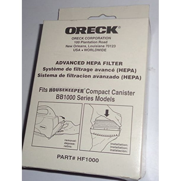 ORECK BB1000, BB1100, CC1600B BUSTER B VACUUM HEPA FILTER HF1000 HF