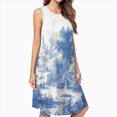 thumbnail image 2 of Chinoiserie Toile Blue Gazebo Casual Sleeveless Loose Sundress Dress For Women Summer Dress Daily Woman, 2 of 4