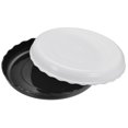 thumbnail image 1 of Planta Maceta Platillo 12 Plástico Ondulado Redondo Unique Bargains Negro Blanco 8en1, 1 of 5